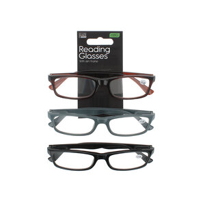 Second Glance 3 Pieces slim Frame Reading Glasses + 3.50 - Black-Brown-Grey 3 Pieces slim Frame Reading Glasses + 3.50 - Black-Brown-Grey