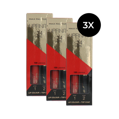 Max Factor Lipfinity 24HRS Lip Colour - 130 Luscious (Set van 3) Max Factor Lipfinity 24HRS Lip Colour - 130 Luscious (Set van 3)