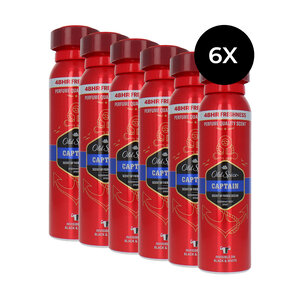 Old Spice Deodorant-Body Spray Captain - 6 x 150 ml Deodorant-Body Spray Captain - 6 x 150 ml