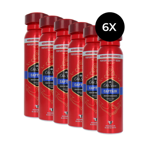 Old Spice Deodorant-Body Spray Captain - 6 x 150 ml Old Spice Deodorant-Body Spray Captain - 6 x 150 ml