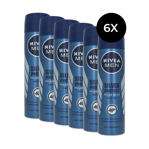 Nivea Men Silver Protect Polar Blue Deodorant Spray - 6 x 150 ml Nivea Men Silver Protect Polar Blue Deodorant Spray - 6 x 150 ml