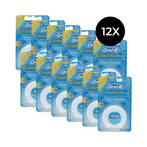 Oral-B Essential Floss No Wax Dental Floss - 12 x 50 m Oral-B Essential Floss No Wax Dental Floss - 12 x 50 m