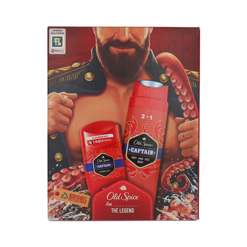 Old Spice For The Legend Captain Deo Stick + Shower Cadeauset - 300 ml Old Spice For The Legend Captain Deo Stick + Shower Cadeauset - 300 ml