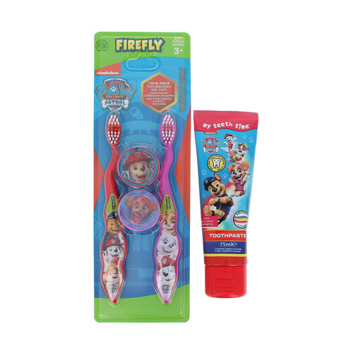 Firefly Paw Patrol Twin Pack Toothbrushes + Toothpaste Firefly Paw Patrol Twin Pack Toothbrushes + Toothpaste