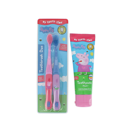 Firefly Peppa Pig Duo Pack Toothbrushes + Toothpaste Firefly Peppa Pig Duo Pack Toothbrushes + Toothpaste