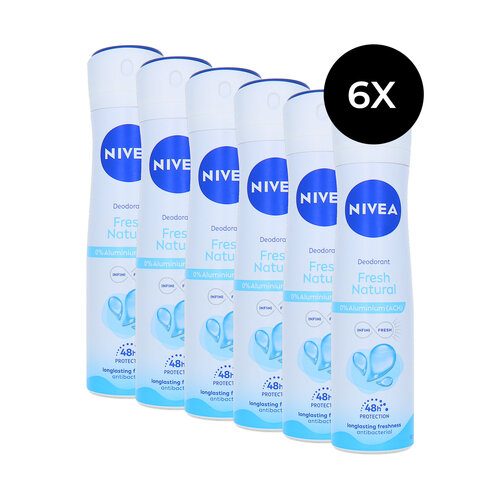 Nivea Fresh Natural 0% Deodorant Spray - 6 x 150 ml Nivea Fresh Natural 0% Deodorant Spray - 6 x 150 ml