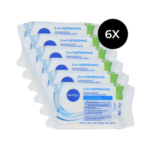 Nivea Nivea 3-in1 Caring Wipes - 6 x 25 (voor normale huid) Nivea 3-in1 Caring Wipes - 6 x 25 (voor normale huid)