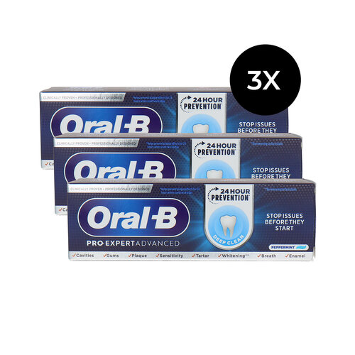 Oral-B Pro-Expert Advanced Deep Clean Toothpaste Peppermint - 3 x 75 ml Oral-B Pro-Expert Advanced Deep Clean Toothpaste Peppermint - 3 x 75 ml