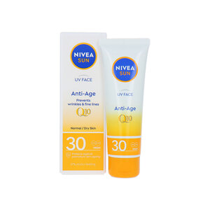 Nivea Nivea Sun UV Face Q10 SPF 30 Anti-Age Zonnebrandcrème - 50 ml (voor normale tot droge huid) Nivea Sun UV Face Q10 SPF 30 Anti-Age Zonnebrandcrème - 50 ml (voor normale tot droge huid)