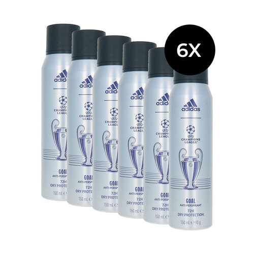 Adidas Goal Silver Deodorant Spray - 6 x 150 ml Adidas Goal Silver Deodorant Spray - 6 x 150 ml