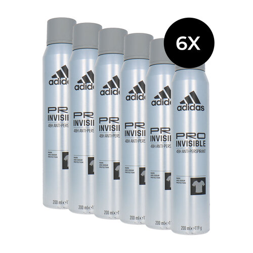 Adidas Pro Invisible Anti-Perspirant Deodorant Spray - 6 x 200 ml Adidas Pro Invisible Anti-Perspirant Deodorant Spray - 6 x 200 ml