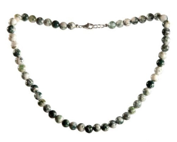 Agaat (boom) ketting 8 mm kralen Agaat (boom) ketting 8 mm kralen