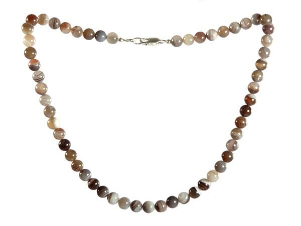 Agaat (Botswana) ketting 8 mm kralen Agaat (Botswana) ketting 8 mm kralen