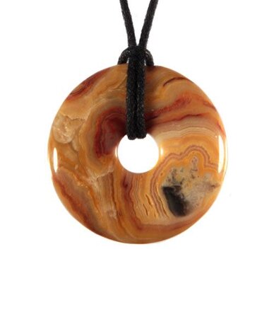 Agaat (kant) hanger donut 3 cm Agaat (kant) hanger donut 3 cm