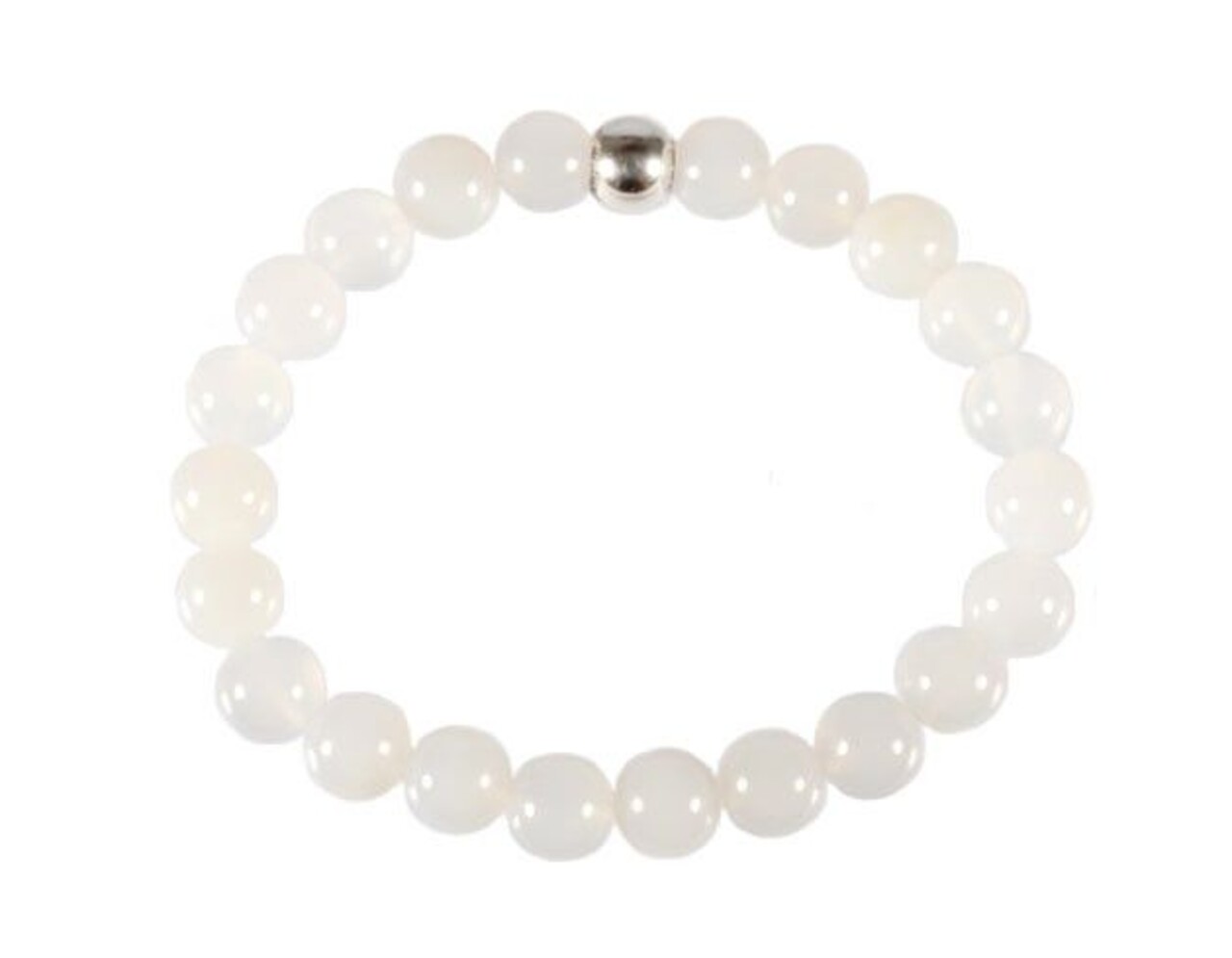 Agaat (wit) armband 18 cm | 8 mm kralen