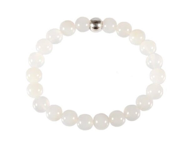 Agaat (wit) armband 18 cm | 8 mm kralen