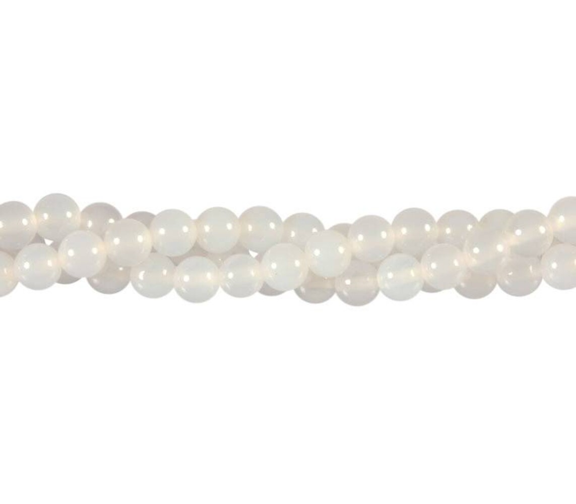 Agaat (wit) kralen rond 6 mm (streng van 40 cm) Agaat (wit) kralen rond 6 mm (streng van 40 cm)