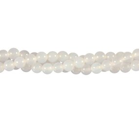 Agaat (wit) kralen rond 6 mm (streng van 40 cm) Agaat (wit) kralen rond 6 mm (streng van 40 cm)