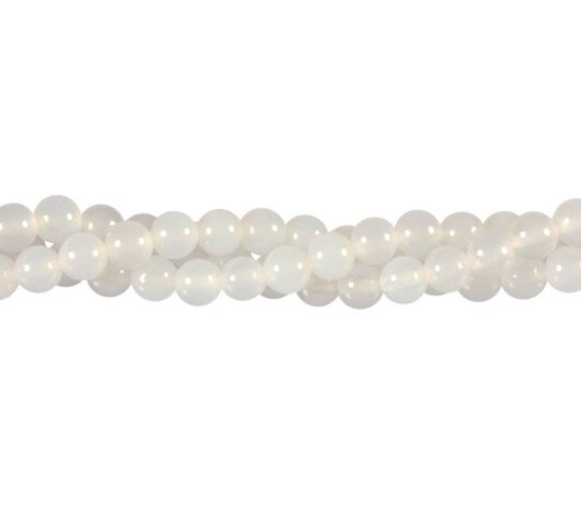 Agaat (wit) kralen rond 6 mm (streng van 40 cm) Agaat (wit) kralen rond 6 mm (streng van 40 cm)