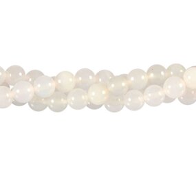 Agaat (wit) kralen rond 8 mm (streng van 40 cm) Agaat (wit) kralen rond 8 mm (streng van 40 cm)