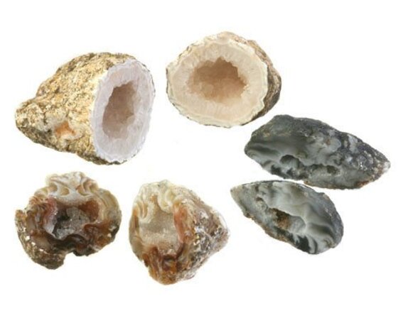 Agaat geode paar 3,5 x 3,5 tot 5 x 6 cm