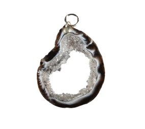 Agaat schijf hanger open