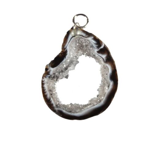 Agaat schijf hanger open