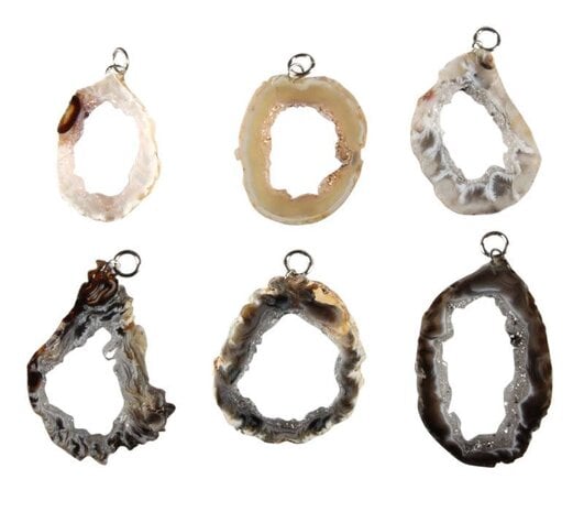 Agaat schijf hanger open