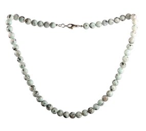 Amazoniet met toermalijn ketting 8 mm kralen Amazoniet met toermalijn ketting 8 mm kralen