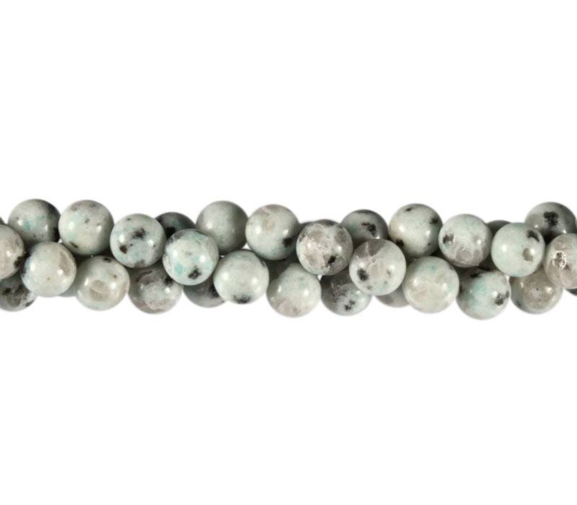 Amazoniet met toermalijn kralen rond 8 mm (streng van 40 cm)