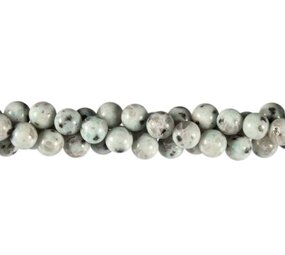 Amazoniet met toermalijn kralen rond 8 mm (streng van 40 cm)