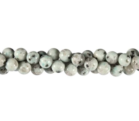 Amazoniet met toermalijn kralen rond 8 mm (streng van 40 cm)