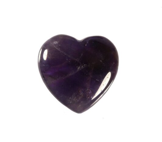 Amethist (donker) edelsteen hart 3 cm Amethist (donker) edelsteen hart 3 cm
