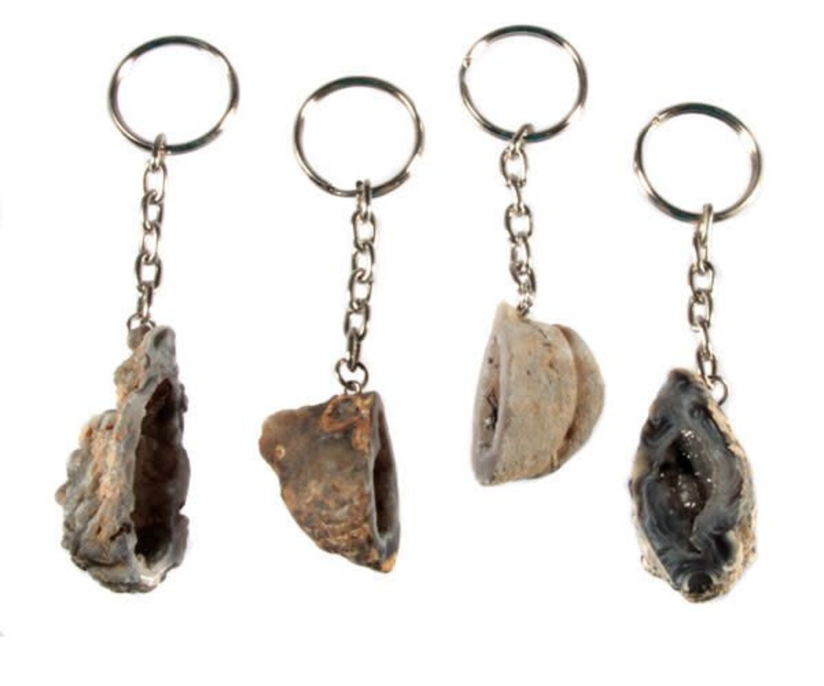 Agaat geode sleutelhanger Agaat geode sleutelhanger