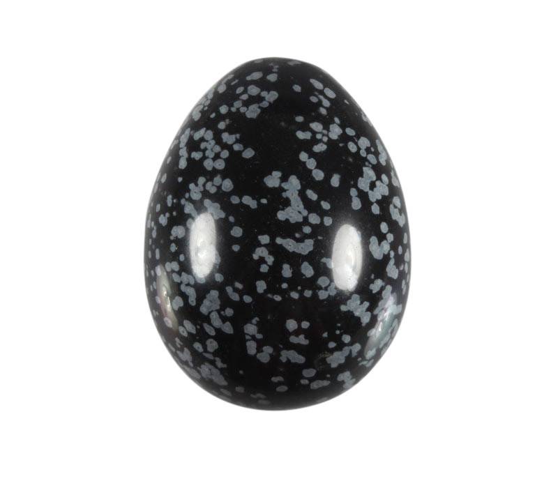 Obsidiaan (sneeuwvlok) edelsteen ei 4,5 x 2,5 cm