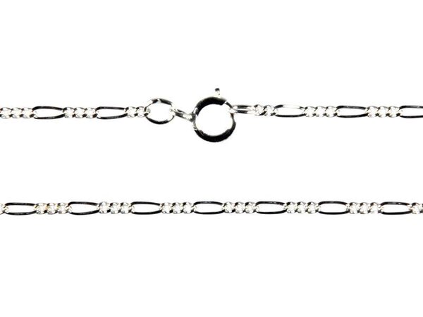Zilveren ketting figaro 60 cm