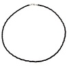 Leren koord gevlochten zwart zilveren sluiting 45 cm Leren koord gevlochten zwart zilveren sluiting 45 cm