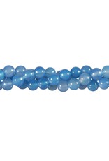Agaat (blauw gekleurd) kralen rond 8 mm (streng van 40 cm)