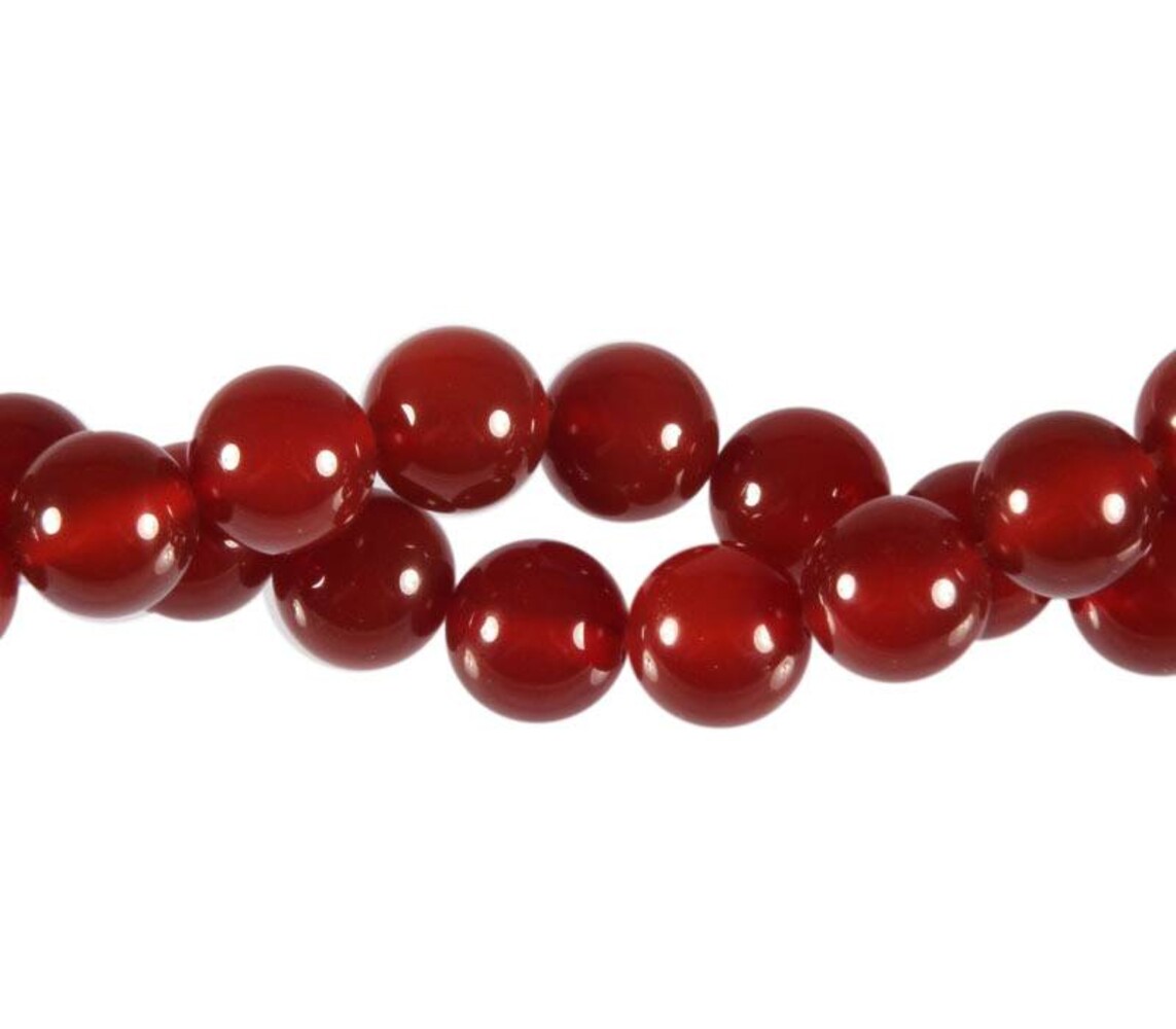 Carneool kralen (verhit) rond 10 mm (streng van 40 cm)