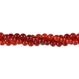 Carneool kralen (verhit) rond 6 mm (streng van 40 cm)