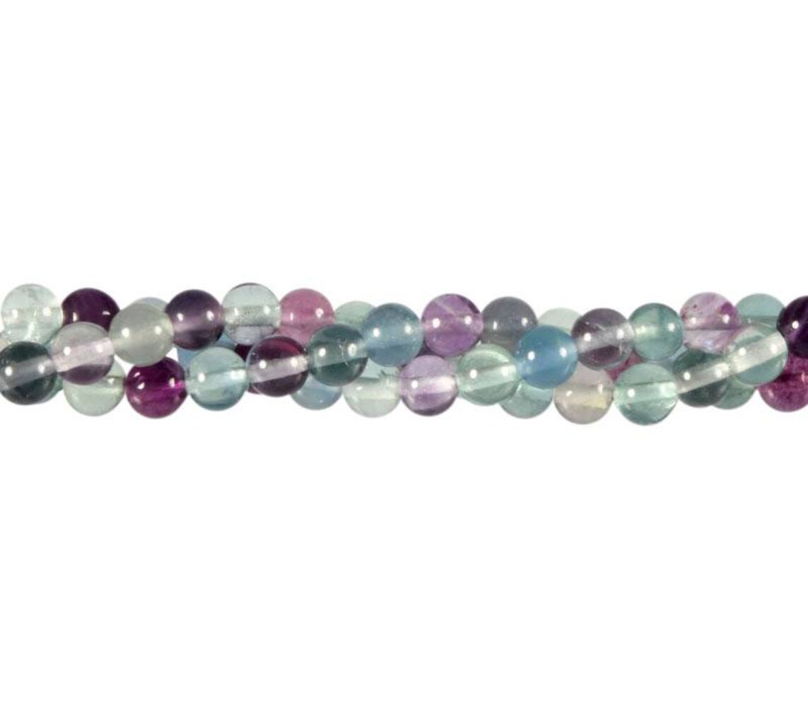 Fluoriet (multi) kralen rond 6 mm (streng van 40 cm)