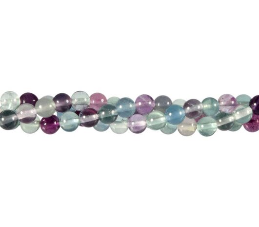 Fluoriet (multi) kralen rond 6 mm (streng van 40 cm)