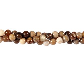 Geopaliseerd hout kralen rond 6 mm (streng van 40 cm)