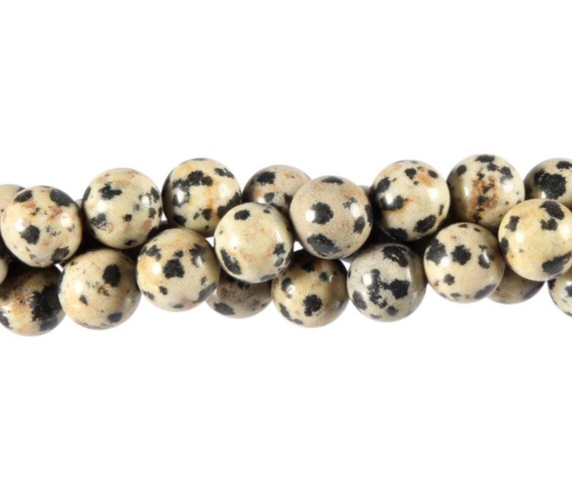 Jaspis (dalmatier) kralen rond 8 mm (streng van 40 cm) Jaspis (dalmatier) kralen rond 8 mm (streng van 40 cm)