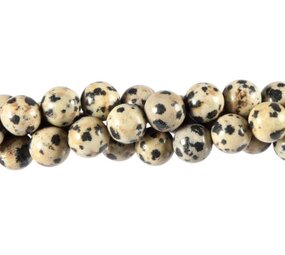 Jaspis (dalmatier) kralen rond 8 mm (streng van 40 cm) Jaspis (dalmatier) kralen rond 8 mm (streng van 40 cm)
