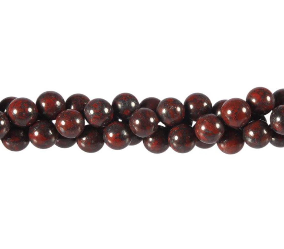 Jaspis (breccie) kralen rond 8 mm (streng van 40 cm)