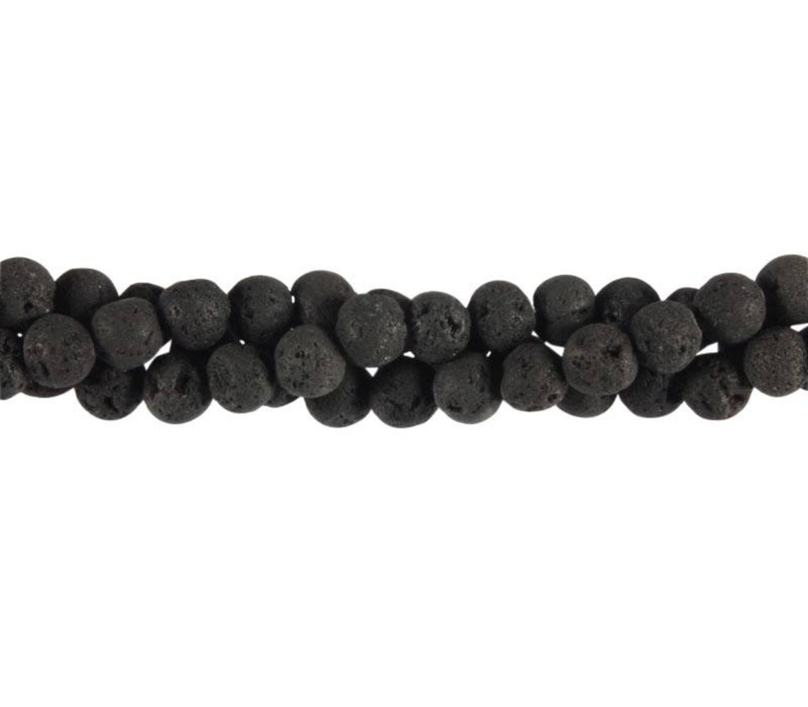 Lavasteen kralen rond 6 mm (streng van 40 cm) Lavasteen kralen rond 6 mm (streng van 40 cm)