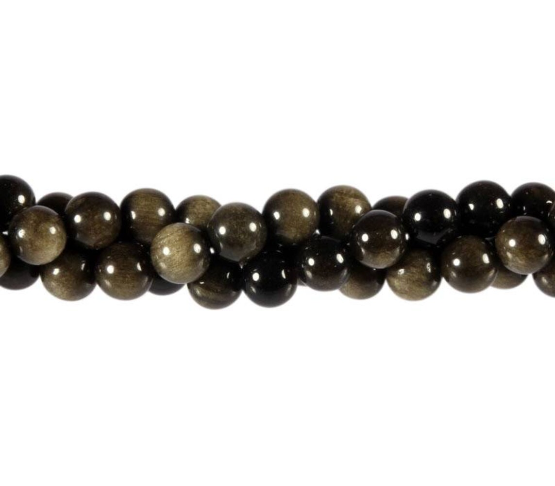 Goud obsidiaan kralen rond 8 mm (streng van 40 cm) Goud obsidiaan kralen rond 8 mm (streng van 40 cm)