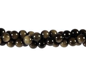 Goud obsidiaan kralen rond 8 mm (streng van 40 cm) Goud obsidiaan kralen rond 8 mm (streng van 40 cm)