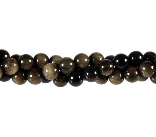 Goud obsidiaan kralen rond 8 mm (streng van 40 cm) Goud obsidiaan kralen rond 8 mm (streng van 40 cm)